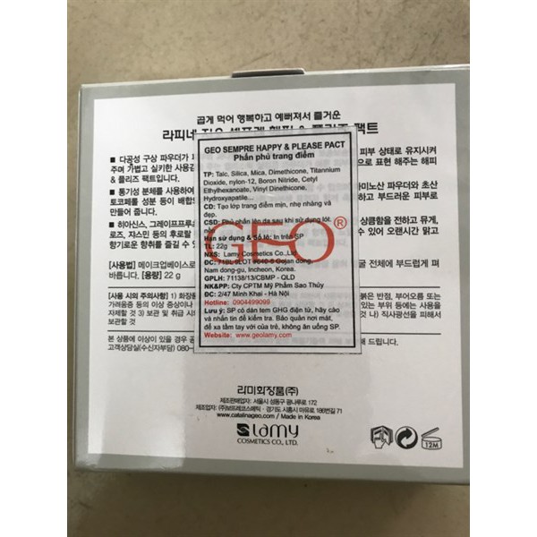 [Chính Hãng] PHẤN PHỦ GEO LAMY SEMPRE HAPPY & PLEASE PACT