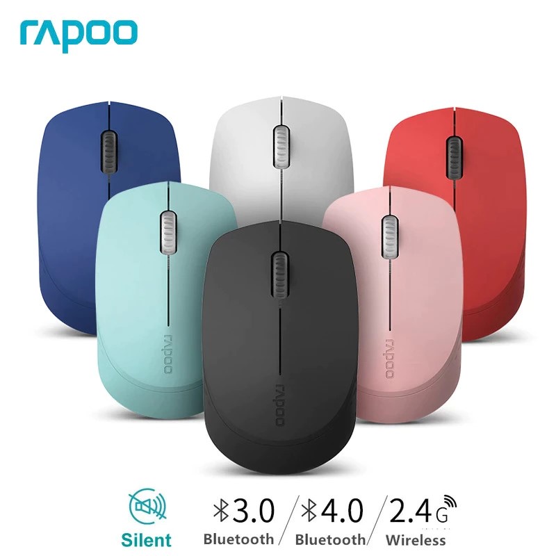Chuột không dây bluetooth Rapoo M100 silent, chuột thiết kế chống ồn cho máy tính - Hàng Chính Hãng