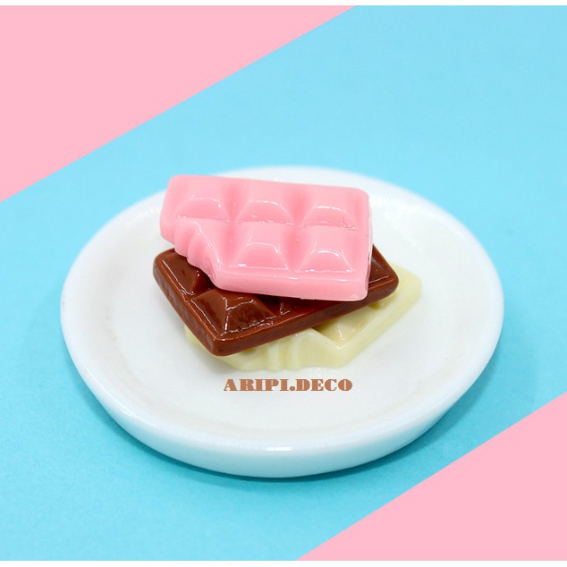 Charm Thẻ socola tí hon màu siêu ngọt B42/ Nguyên liệu làm slime resin trang trí