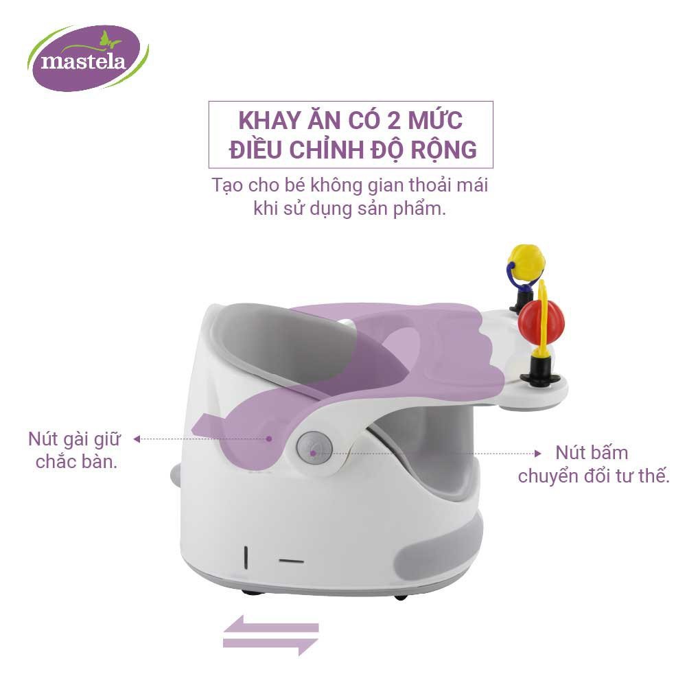 Ghế tập ngồi, ăn dặm, xe kéo 3 in 1 đa năng cho bé Mastela 1018, lót silicon cao cấp - Bảo hành 12 tháng chính hãng