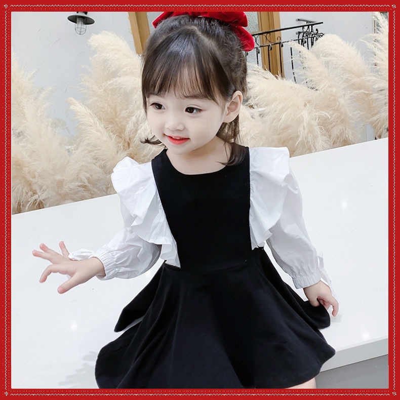 Đầm Công Chúa Tay Dài Thời Trang Xuân Hè Hàn Quốc Dễ Thương Cho Bé Gái