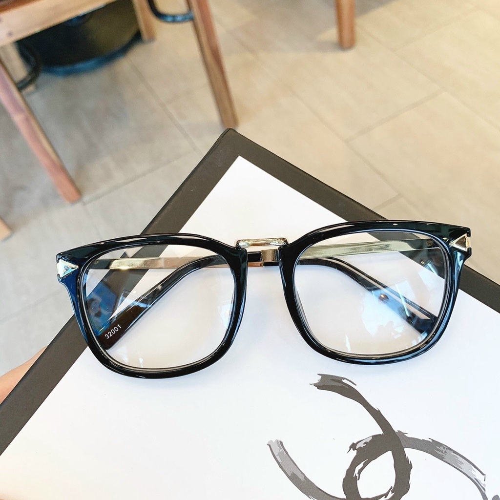 Kính cận không độ JJ32001 dành cho nữ gọng kim loại mảnh cao cấp - Gọng kính giả cận Hàn Quốc
