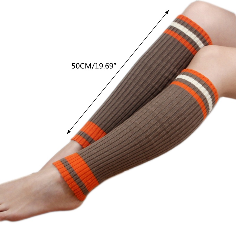 Youyo Vớ Dệt Kim Giữ Ấm Chân Họa Tiết Kẻ Sọc Màu Tương Phản Phong Cách Harajuku Mùa Đông Cho Nữ