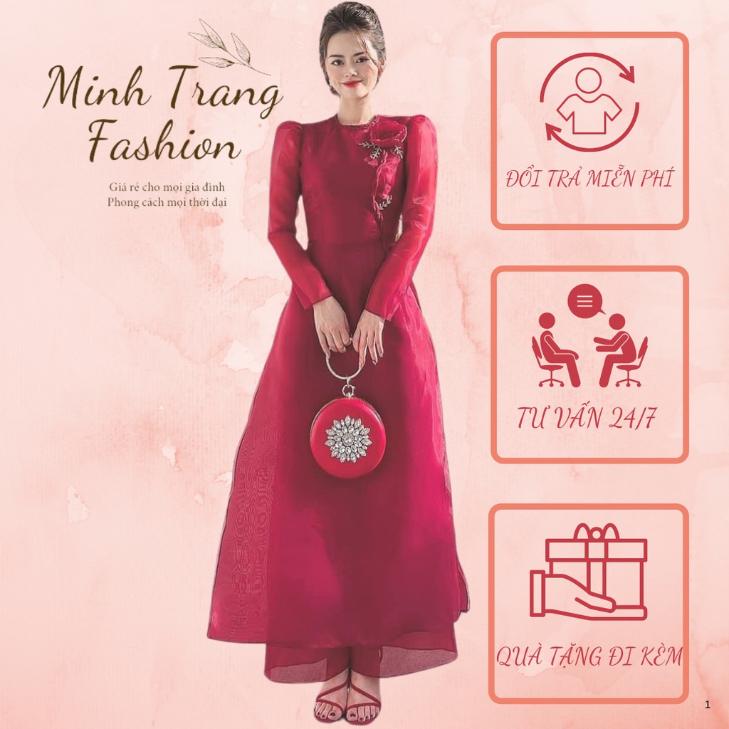 Áo Dài Tân Thời Cao Cấp_Áo Dài 4 Tà Phối Lụa_LT563