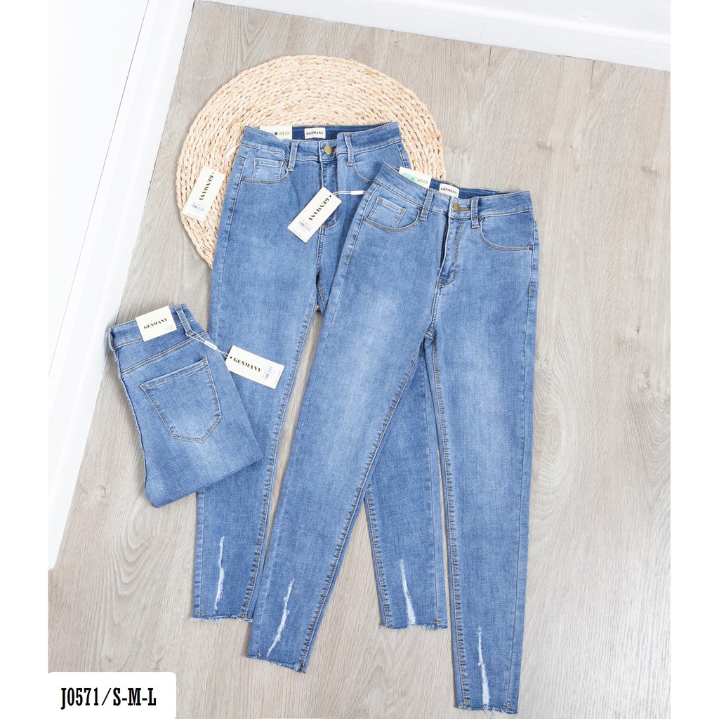 Quần Jean Nữ Lưng Cao 1 Nút Màu Nhạt J0571 - Jeany
