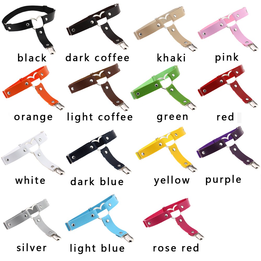 Đai Nịt Bít Tất Bằng Da Pu Co Giãn Màu Đen Phong Cách Harajuku Thời Trang Cho Nữ