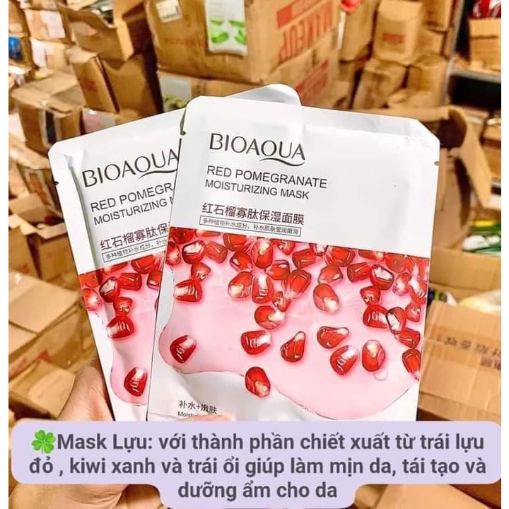 Mặt nạ giấy trái cây dưỡng trắng cấp ẩm giảm mụn mask nội địa cao cấp BIOAQUA 8 vị thiên nhiên