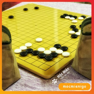 [Set cờ vây CV10] - Bàn cờ gỗ ép 0.8cm và quân cờ Melamine 2 mặt