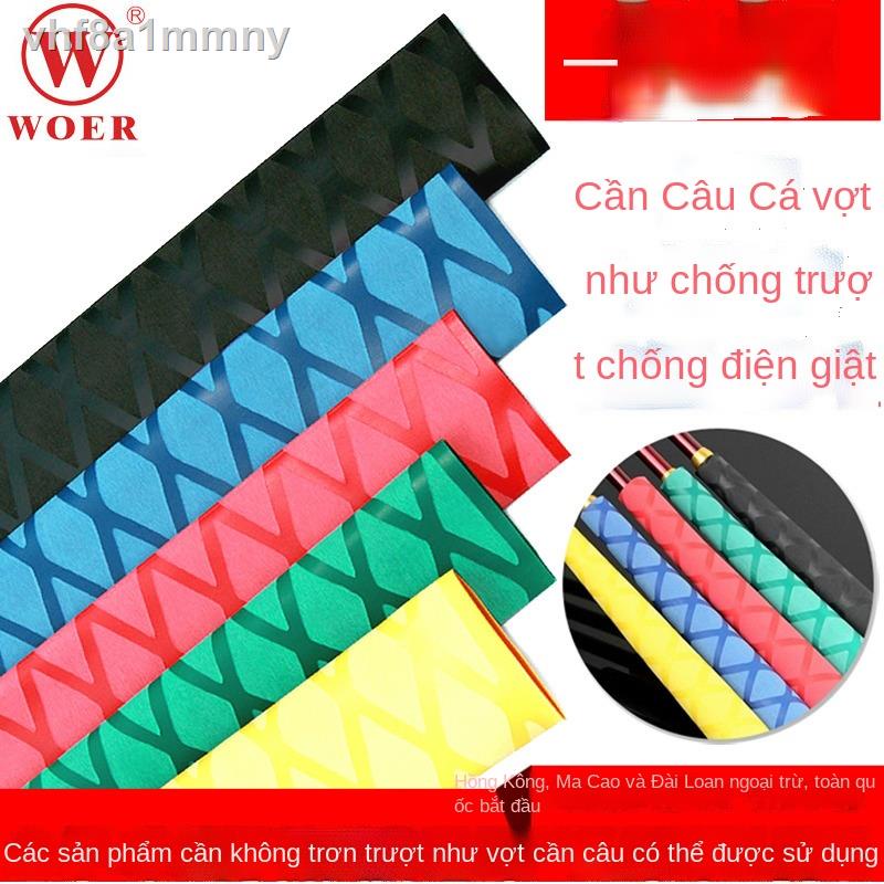 ♛Cần câu cá WOER giá đỡ ba chân chống trượt sét tay cầm vỏ bọc cách nhiệt mô hình ống co 28mm