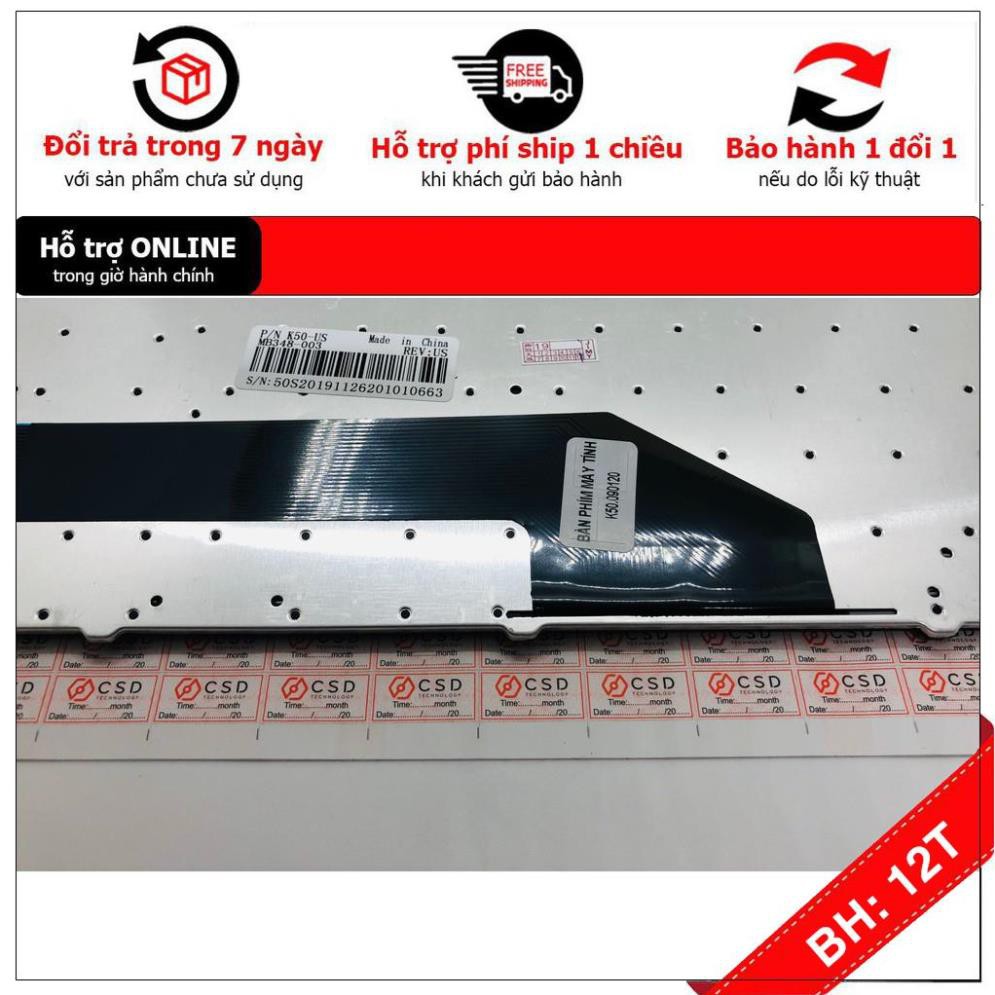 [BH12TH] [- Bàn Phím Asus K50I K50IJ K50AB K50AD K50AF K70 K61 Bảo hành 12 Tháng