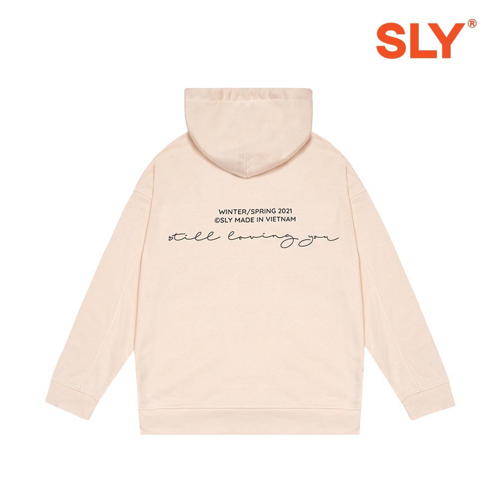 Áo Hoodie Nỉ Chân Cua SLY Sticker màu Tan