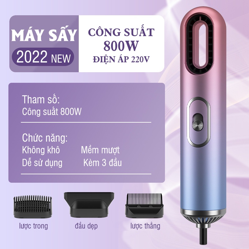 Ion âm Máy sấy tóc mini 3 trong 1 tạo kiểu tóc chuyên nghiệp thiết kế nhỏ gọn có 3 chế độ tự ngắt khi quá nóng