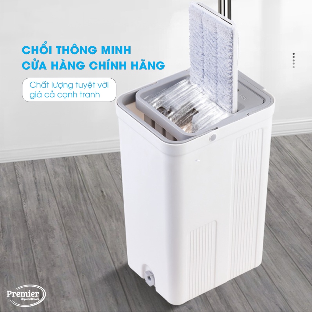 Cây lau nhà tự vắt thông minh Pulito, Bộ lau nhà 360 độ tặng kèm 2 bông lau BLN-R4