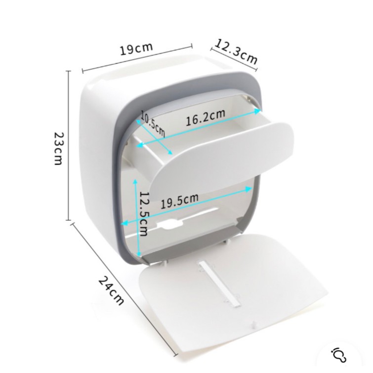 Hộp đựng để giấy vệ sinh dán treo tường để đồ phòng tắm 2 ngăn thông minh