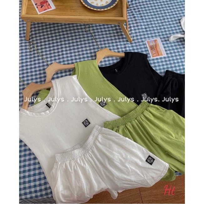 Bộ tanktop logo bò sữa HT12