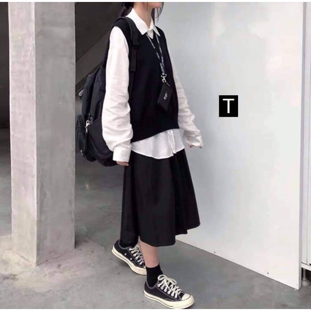 [FREESHIP ĐƠN TỪ 50K] Sét áo gile kèm áo sơ mi dài tay DTR0919