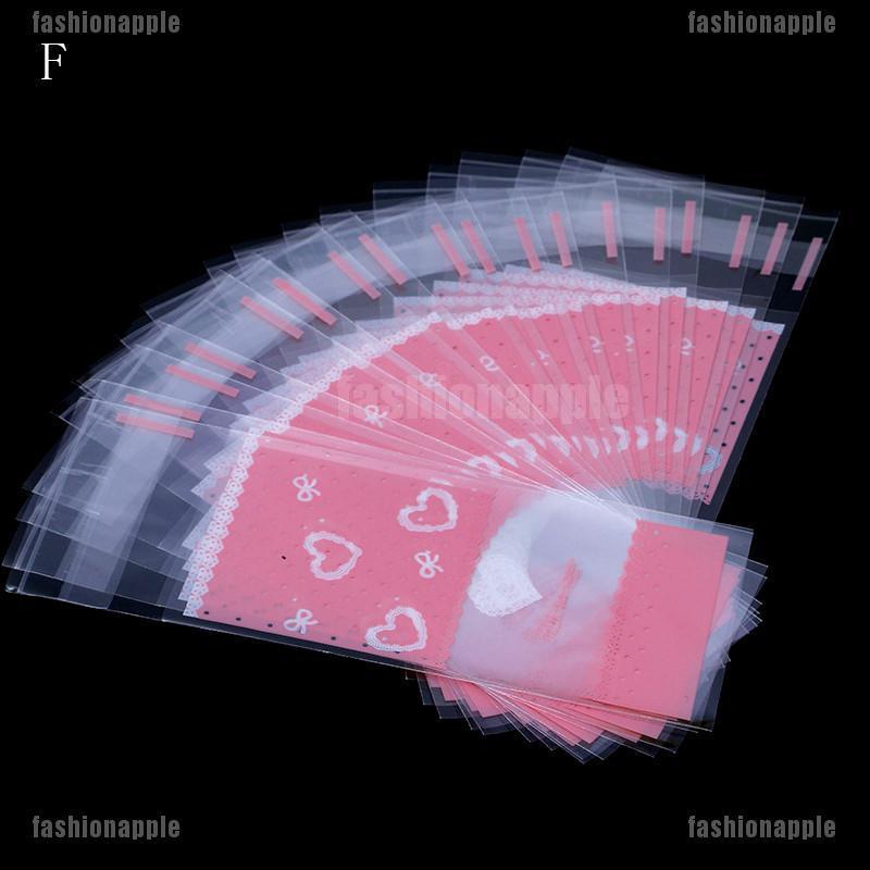 ❀❀ Set 100 Túi Nhựa Mini Tự Dính Đựng Bánh Quy Tiện Lợi