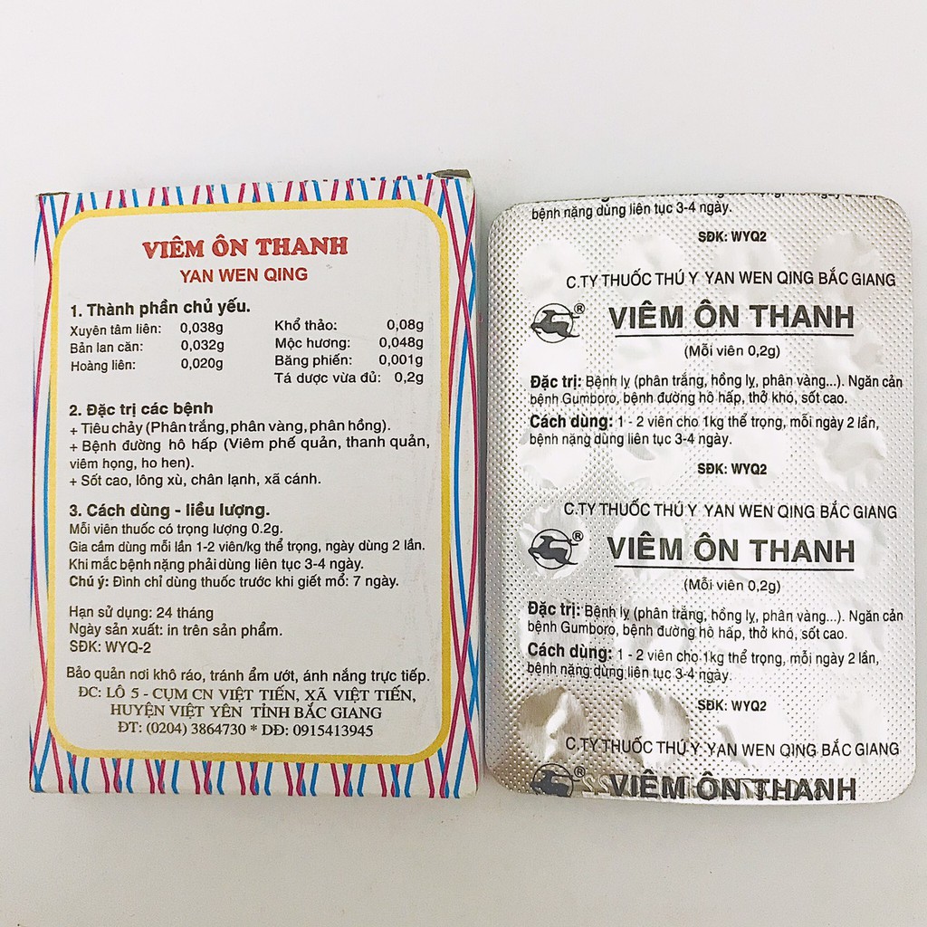 VIÊM ÔN THANH - VỈ 24 VIÊN - PHÒNG CÁC BỆNH CHO GÀ