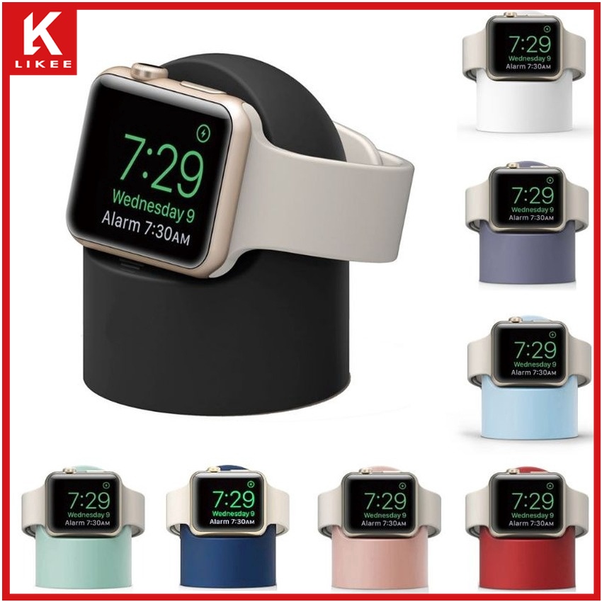 Đế Sạc Bằng Silicon Cho Đồng Hồ Thông Minh Apple Watch Series 7 6 SE 5 4 3 2 1 iwatch 44mm 42mm 40mm 38mm