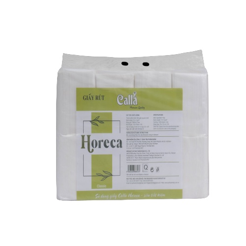 Khăn giấy rút Calla Horeca khổ 10x20cm loại vân dai, không mủn, dành cho nhà hàng, canteen, khách sạn