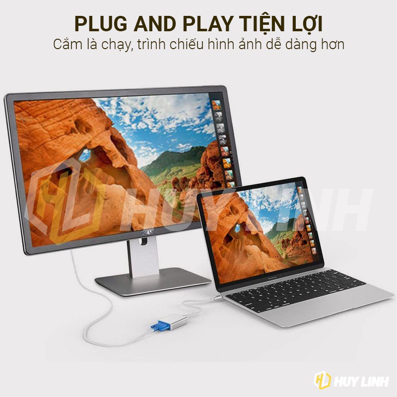 Cáp Chuyển Usb Type C 3.0 To Vga Arigato Đảm Bảo Chất Lượng