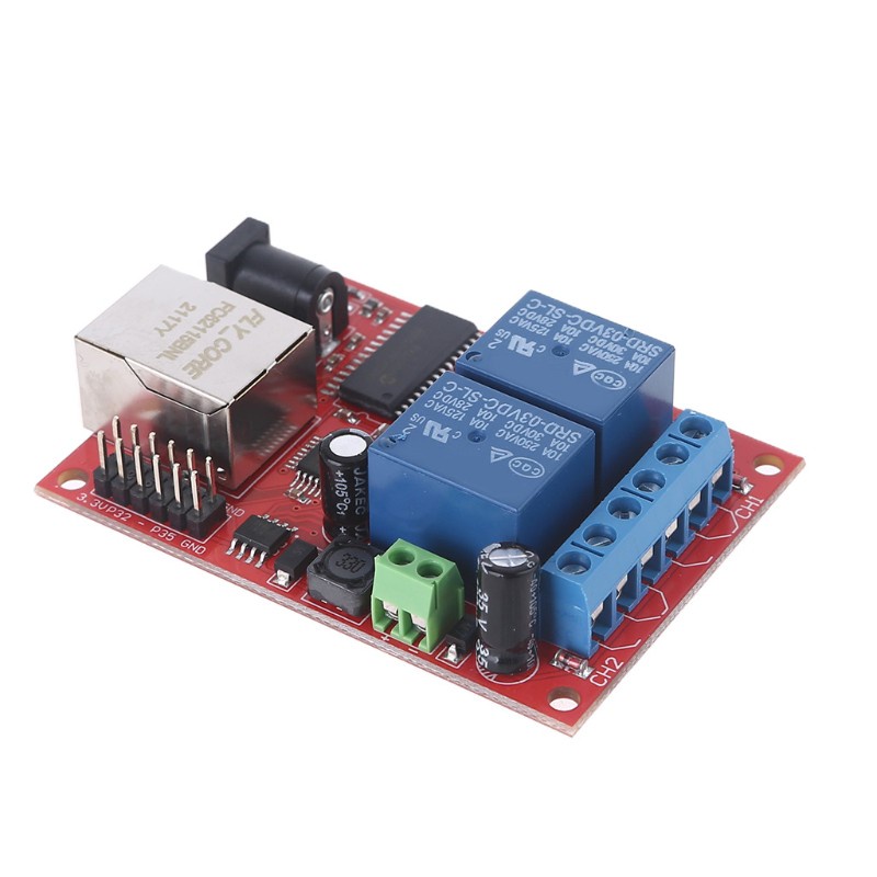 UKI  LAN Ethernet 2 Way Relay Board Delay Switch TCP/UDP Controller Module WEB Server