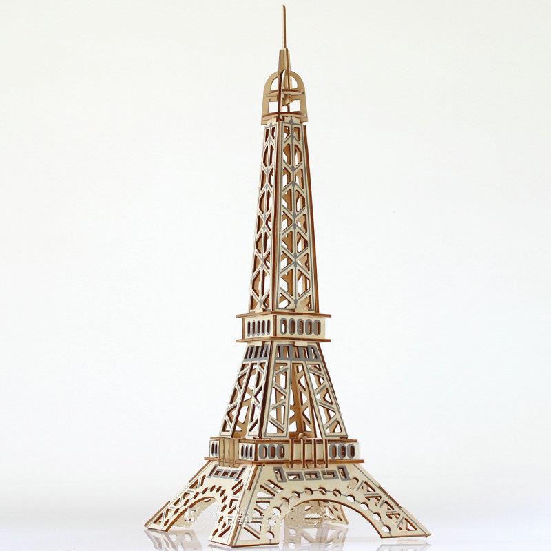 các miếng gỗ 3d để ghép bảng gỗ tháp Paris mô hình ba chiều để lắp ráp đồ chơi lắp ráp gỗ
