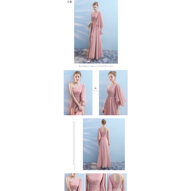 Đầm Maxi Vải Voan Màu Hồng Thời Trang Sang Trọng Cho Phù Dâu