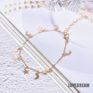 Lắc chân hình mặt trăng ngôi sao thời trang thanh lịch cho nữ