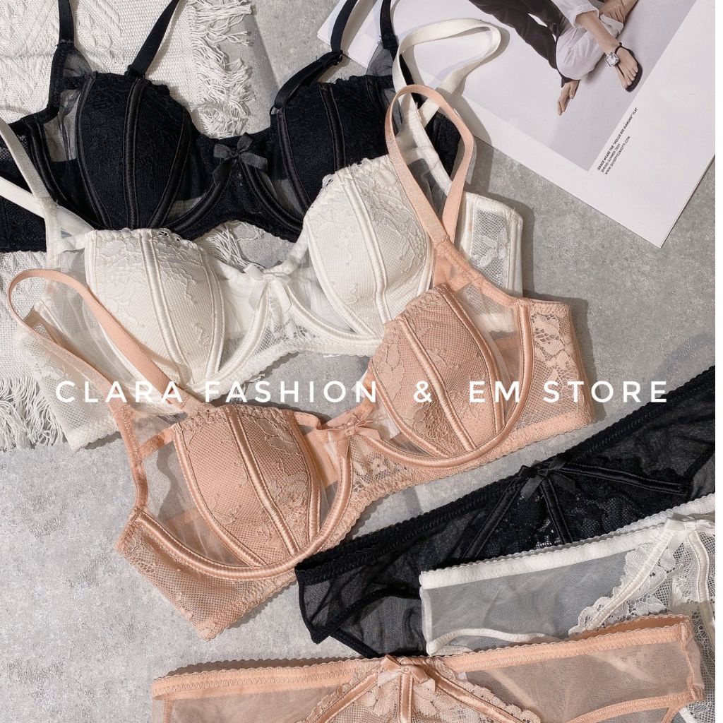 Set Đồ Lót Nữ Sexy Mút Mỏng Có Gọng, Bộ Đồ Lót Phối Ren Hàng Cao Cấp S16