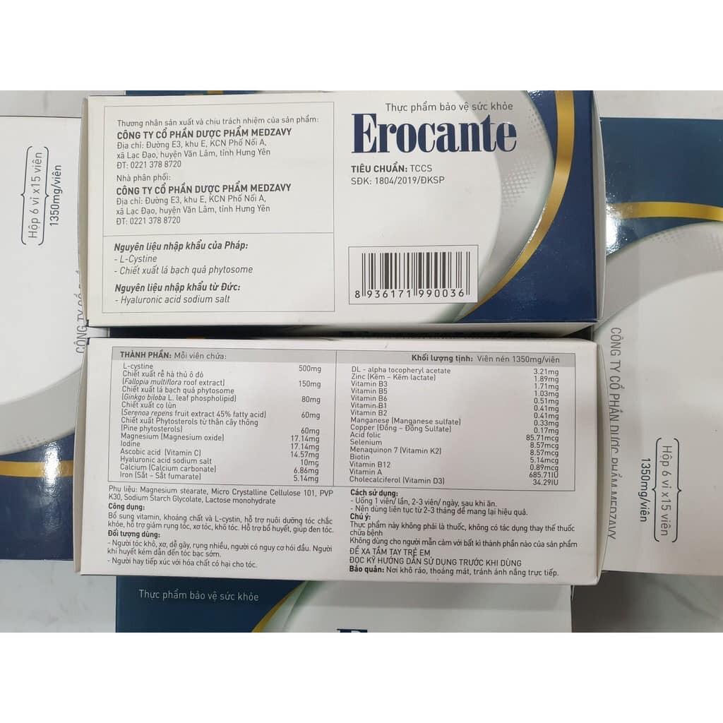 🔥SIÊU GIÁ TỐT 🔥 VIÊN UỐNG EROCANTE GIẢM RỤNG TÓC, KÍCH THÍCH MỌC TÓC VÀ HỖ TRỢ ĐEN TÓC | Thế Giới Skin Care