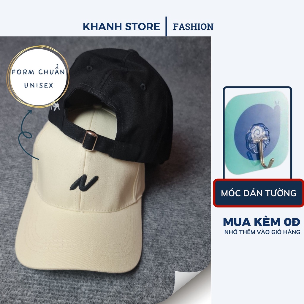 Mũ lưỡi trai, nón kết thêu hình chữ N phong cách ulzzang form unisex