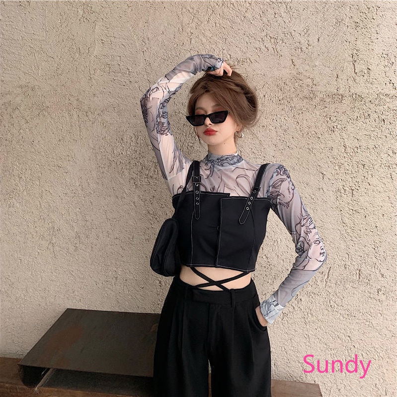 Set Áo Hai Dây + Áo Lưới Thời Trang Mùa Hè Cho Bé Gái