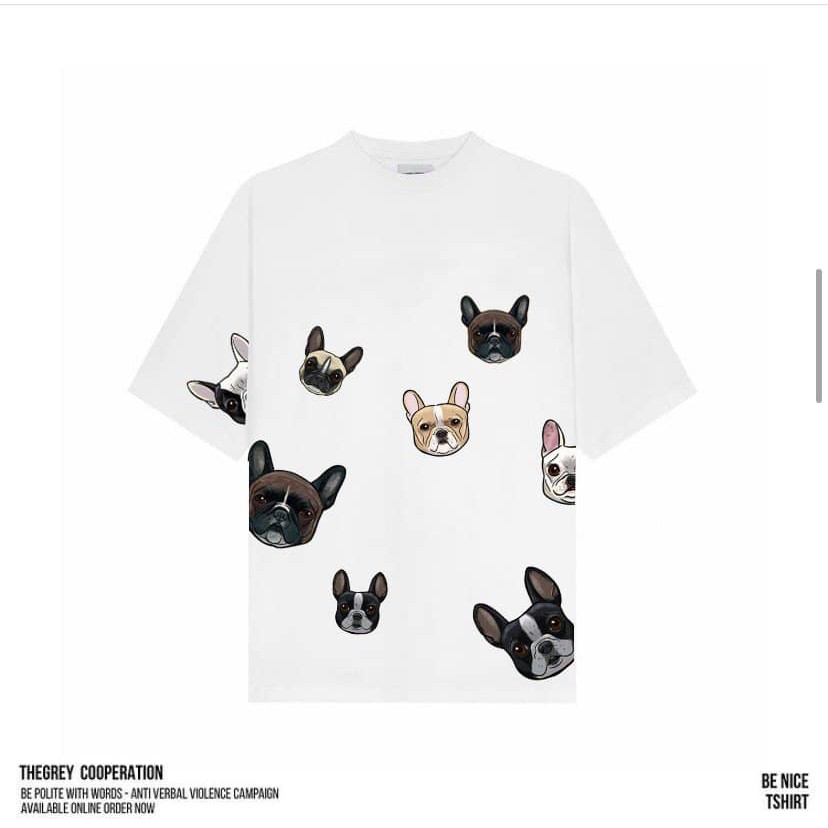 Áo Thun unisex in hình LUCKY DOG cổ tròn tay lỡ 100% vải Cotton siêu mịn mẫu CP021