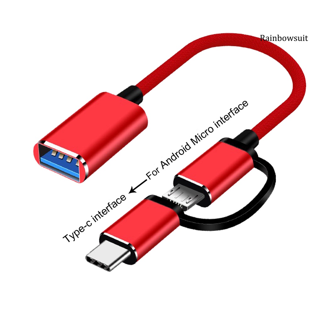 Dây Cáp Chuyển Đổi OTG 2 Trong 1 Micro USB Type-C Sang USB 3.0 OTG Cho Tay Cầm Chơi Game