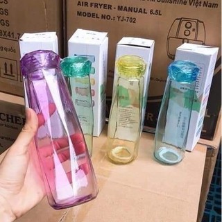 [Siêu giảm giá] - Combo 5 chai nước thủy tinh kim cương nhiều màu sắc - dung tích 420ml
