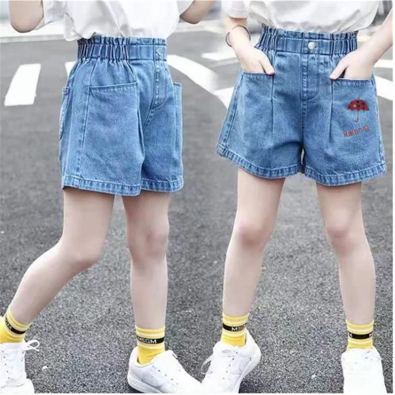 Quần Short Phối Túi Phía Trước Đính Nút Dễ Thương Cho Bé Gái (110-160) (QB3)