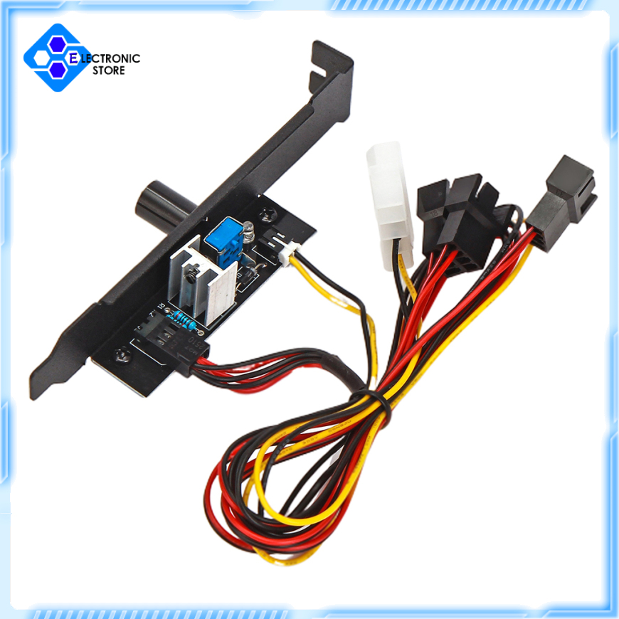 [Electronic store]3 Channels PC Cooling Fan Speed Controller Governor PCI Bracket 12V Power