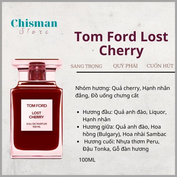 Nước hoa unisex Tom Ford Lost Cherry EDP 100ml - Hương thơm sang trọng đẳng cấp và quyến rũ - Chisman