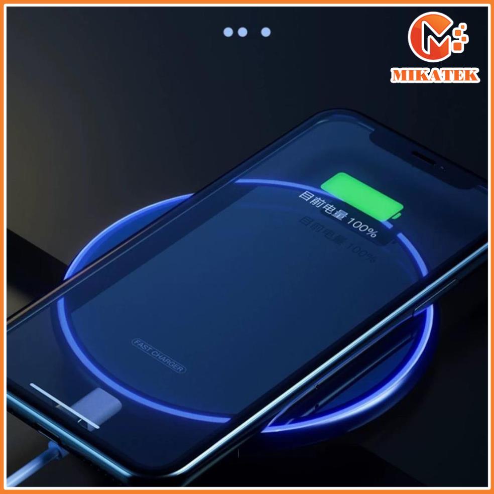 Đế Sạc Không Dây Gương Qi 15W Cảm Biến Sạc Nhanh Dành Cho iP Samsung Mikatek