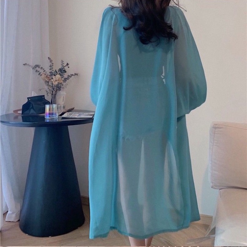 Áo choàng VOAN đi biển bikini dáng dài kimono khoác nữ LUHAZO  nhiều màu hot hit thời trang chất đẹp Quảng Châu D-20
