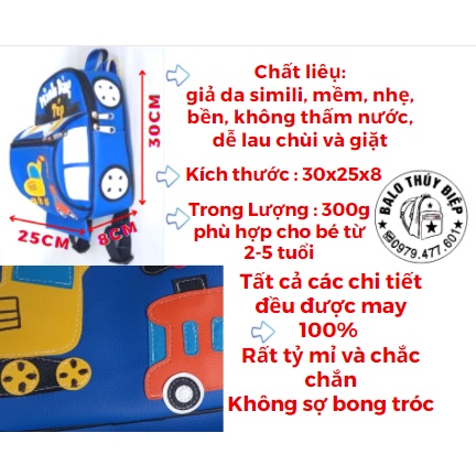 Balo Hình Oto Thêu Tên Bé Theo Yêu Cầu