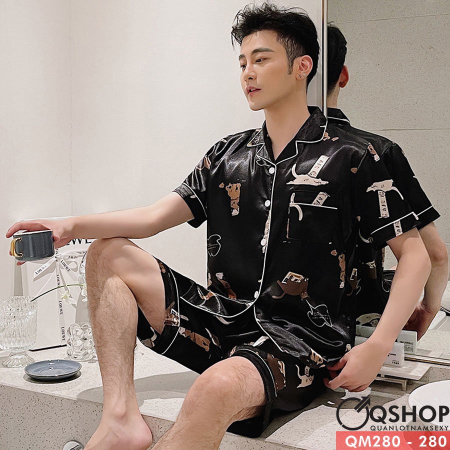 BỘ ĐỒ PIJAMA NAM NGẮN TAY QM286 | BigBuy360 - bigbuy360.vn