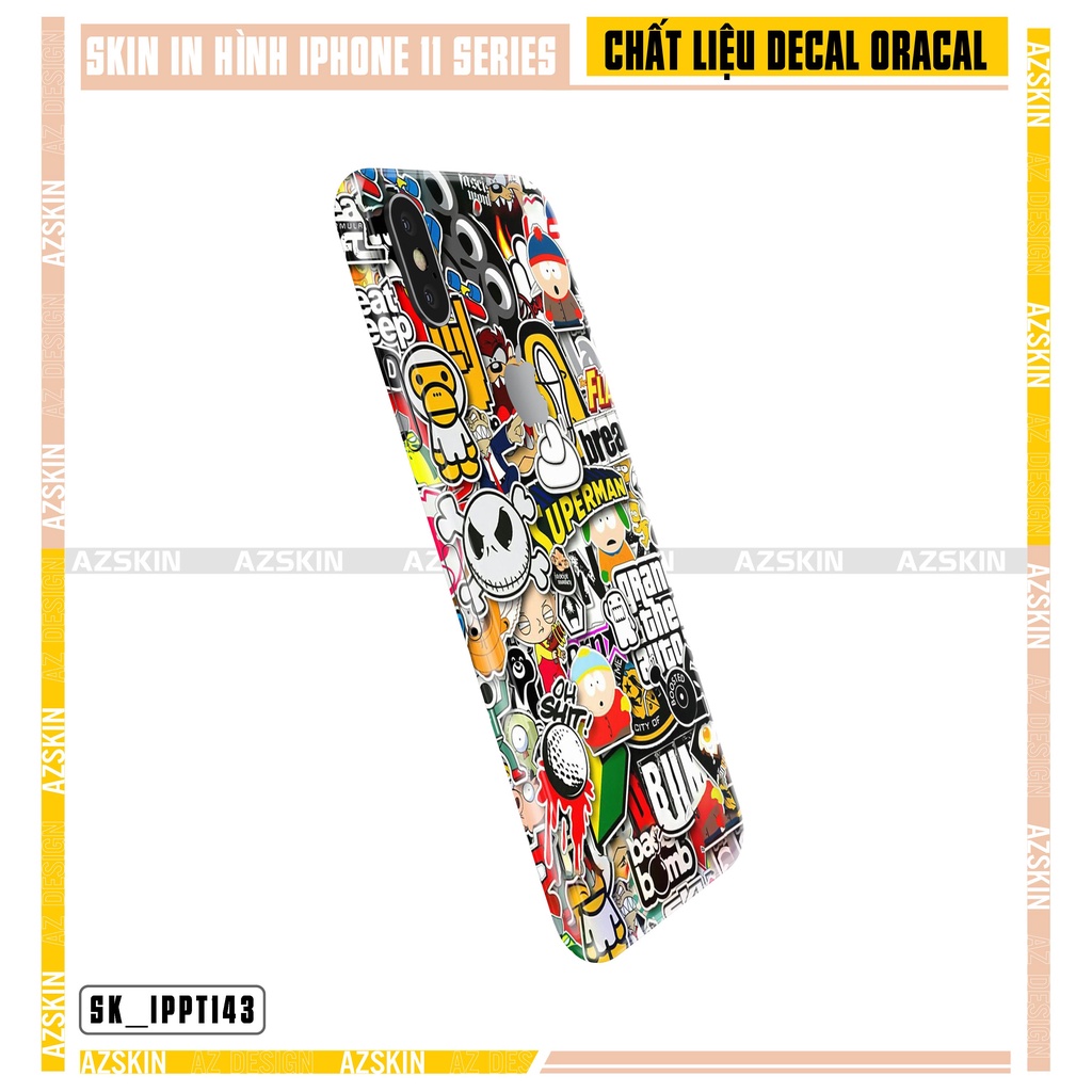 Miếng Dán Skin IPhone X/XS/XR/XS Max Patten Vui Nhộn |SK_IPPT143| Hình Chuẩn Màu, Dán Full Lưng Viền - Dễ Dán Tại Nhà