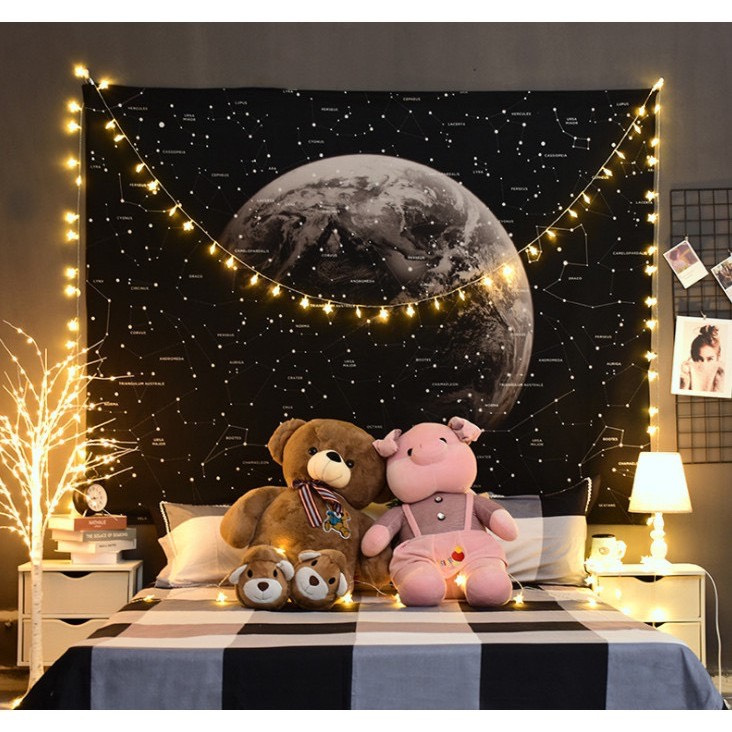 [SIZE Lớn] Vải treo tường Decor phòng in hình Galaxy (TẶNG móc treo)