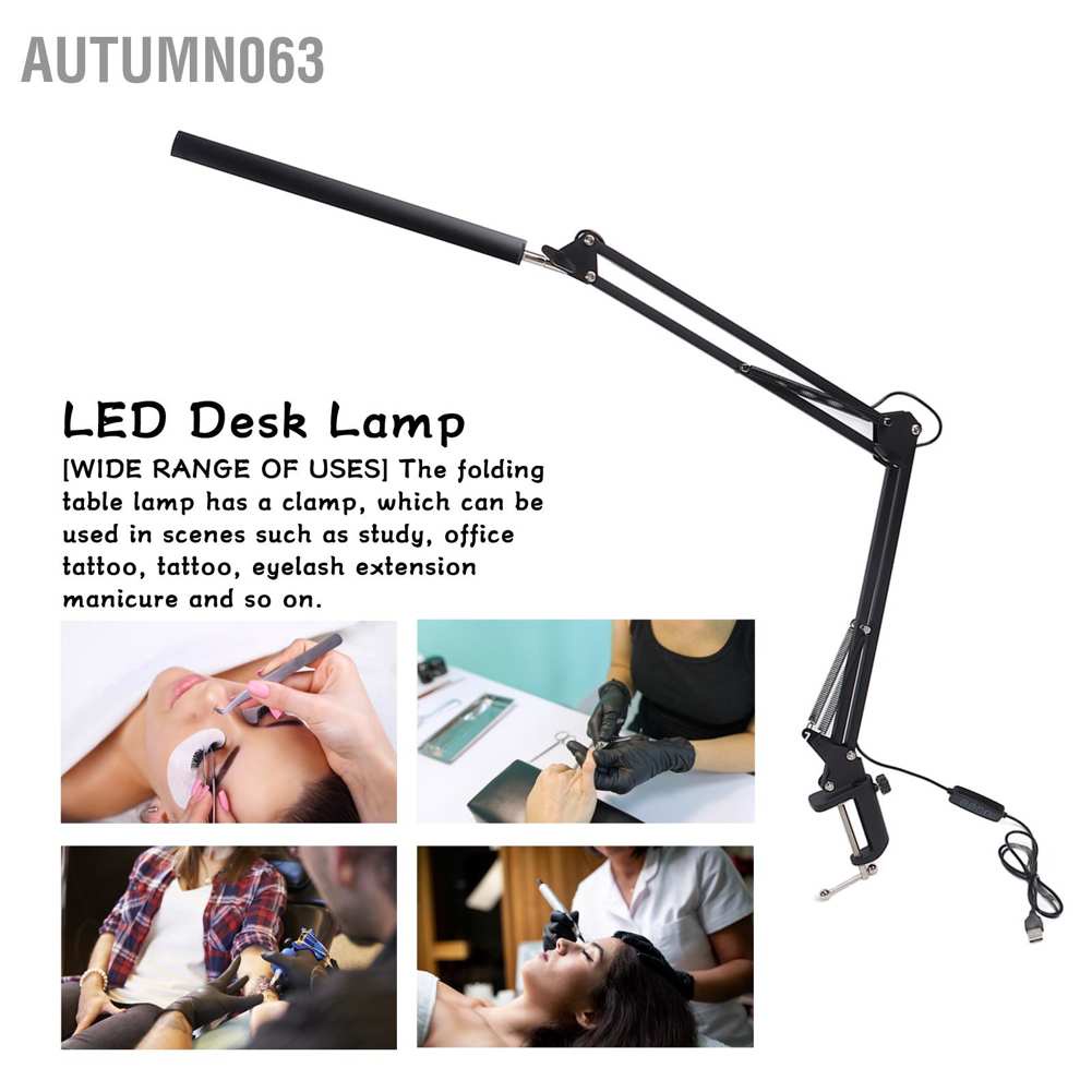 Hàng giao ngay Đèn cánh tay LED Có thể điều chỉnh Chăm sóc mắt Học sinh đọc Bàn có kẹp cho học tập / văn phòng / hình xăm