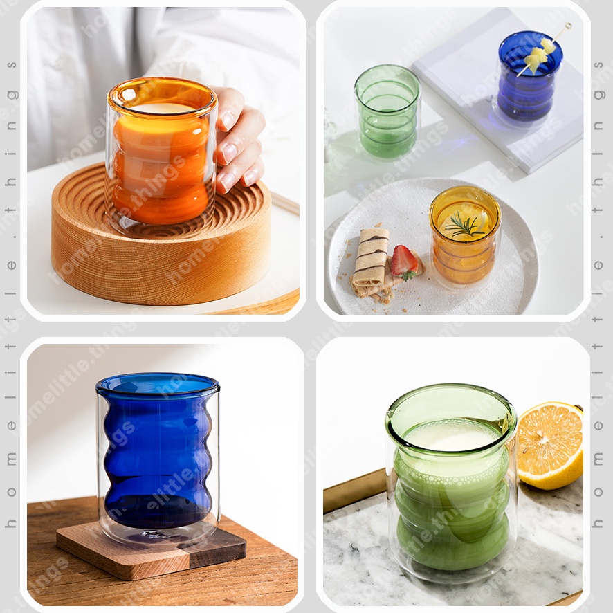 Ly thủy tinh MÀU, 2 lớp cách nhiệt