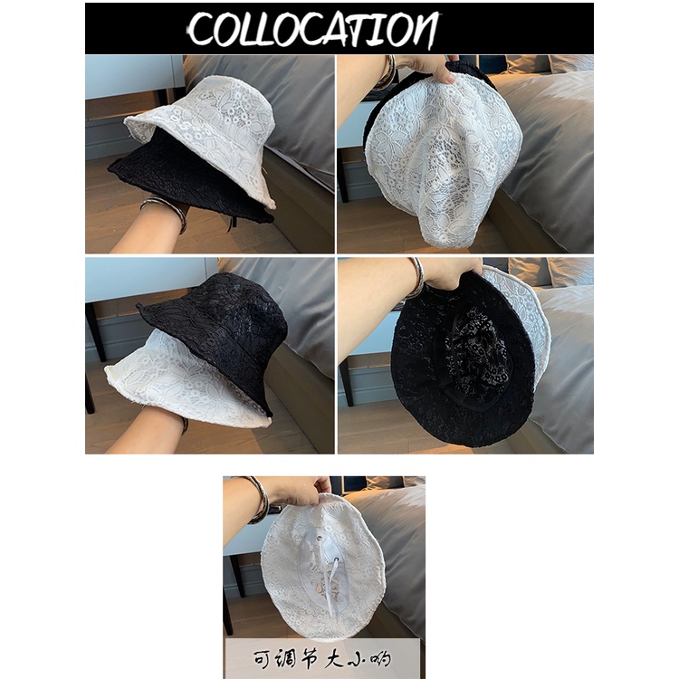 Nón Tai Bèo Phối Ren Mỏng Vành Phẳng Kiểu Nhật Bản Thời Trang Mùa Hè Cho Nữ