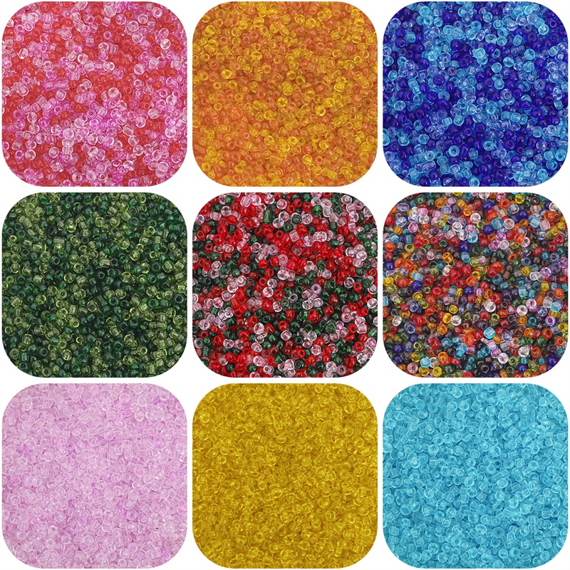 Túi 1000 hạt charm 3mm bằng thủy tinh dùng làm trang sức diy