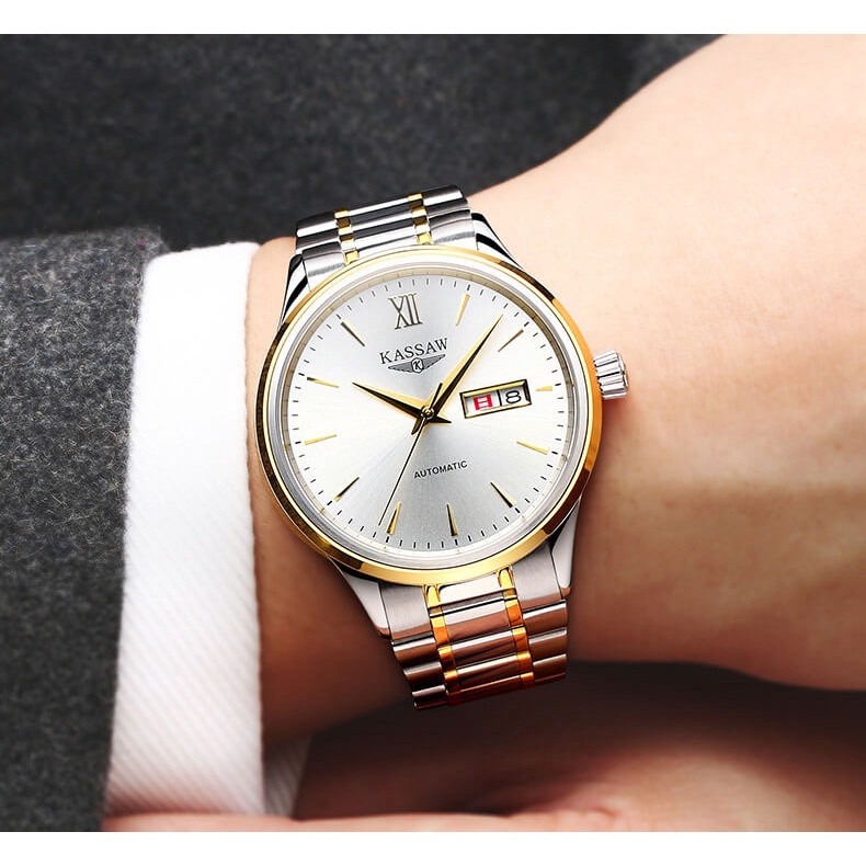 Đồng hồ nam chính hãng KASSAW K883-1 Kính sapphire ,chống xước,Chống nước ,BH 24 tháng,Máy cơ (Automatic) ,dây kim loại